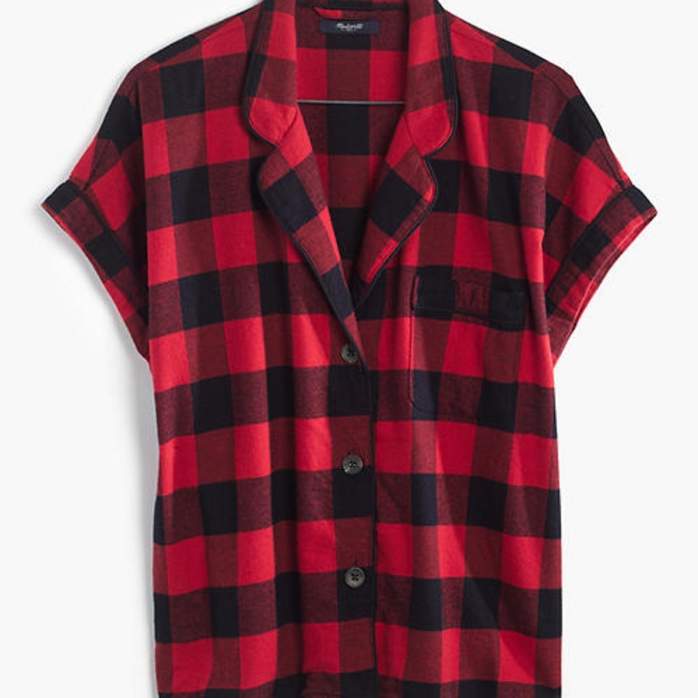 Madewell Flannel Bedtime Top Buffalo Check